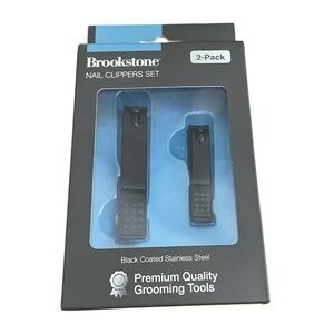 Brookstone NIB Black Nail Clippers Set - Premium Grooming Tools